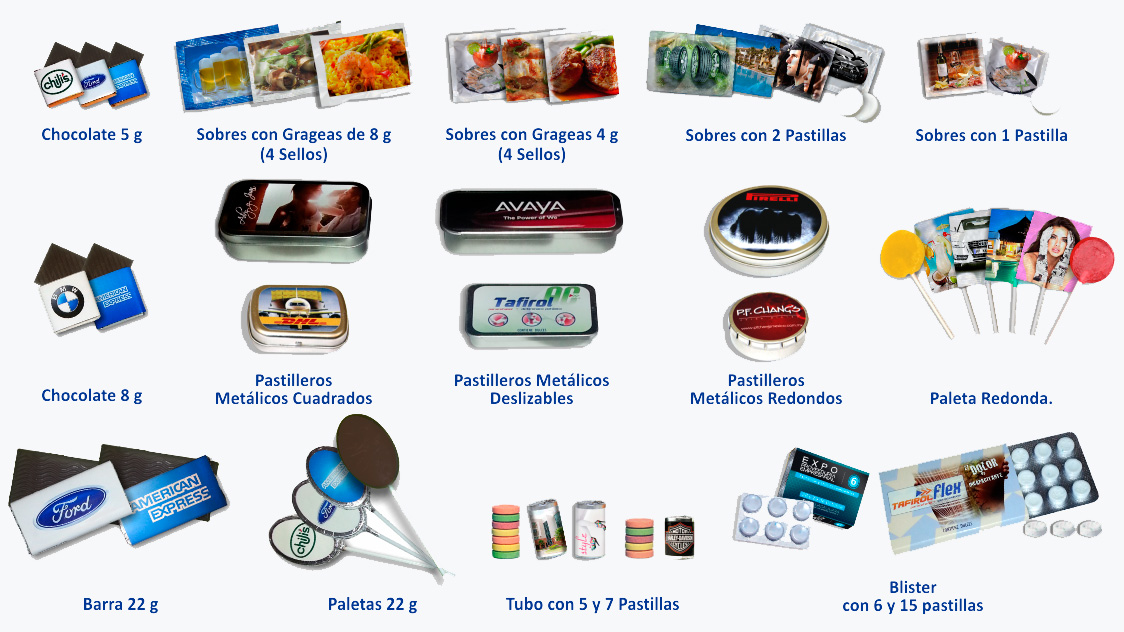 Dulces publicitarios con impresión digital